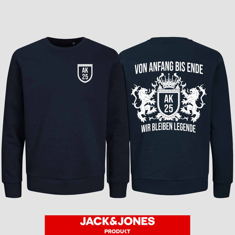 1023 "Anfang bis Ende" Abschluss Sweatshirt by Jack&Jones beidseitig bedruckt