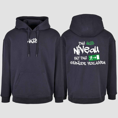 1035 "Das Niveau" Abschluss Oversize Hoodie beidseitig bedruckt