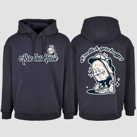 1058 "Endlich" Abschluss Oversize Hoodie beidseitig bedruckt