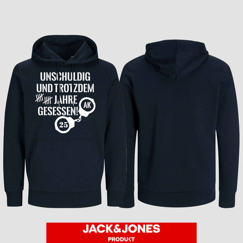 1008 "Unschuldig gesessen" Abschluss Hoodie by Jack&Jones einseitig bedruckt