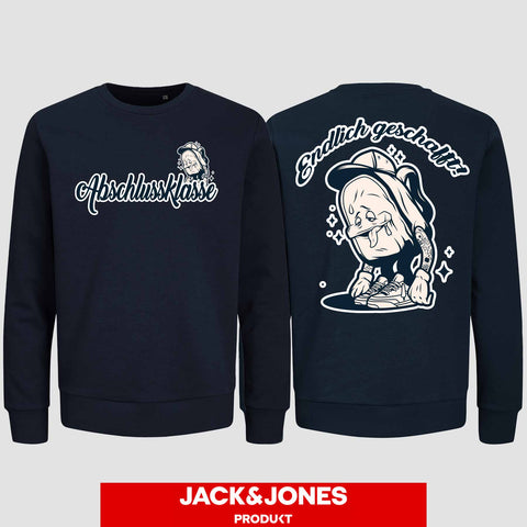 1058 "Endlich" Abschluss Sweatshirt by Jack&Jones beidseitig bedruckt