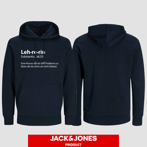 1050 "Definition Lehrerin" Abschluss Hoodie by Jack&Jones einseitig bedruckt