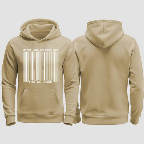 1025 "Barcode Abi" Abi regular College Hoodie einseitig bedruckt
