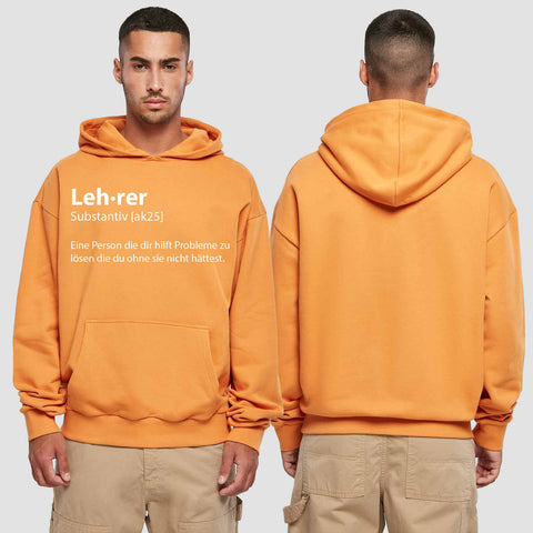 1049 "Definition Lehrer" Abschluss Premium Oversize Hoodie einseitig bedruckt