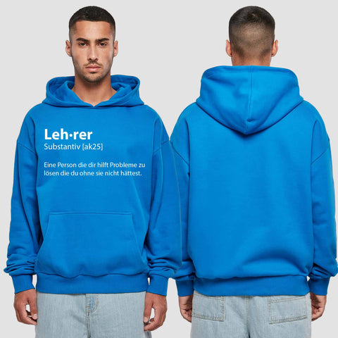 1049 "Definition Lehrer" Abschluss Premium Oversize Hoodie einseitig bedruckt