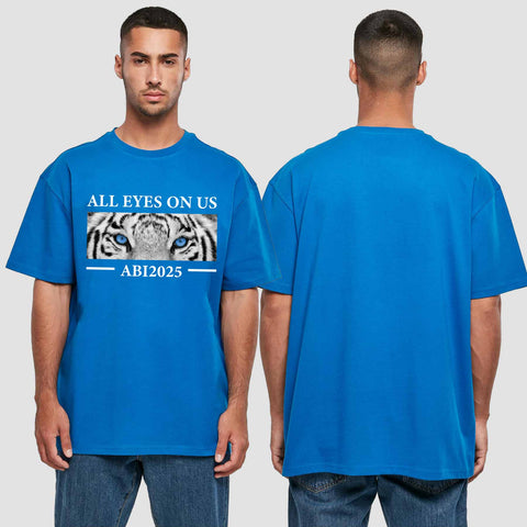 1021 "All Eyes on us - Tiger" Abi Oversize T-Shirt einseitig bedruckt