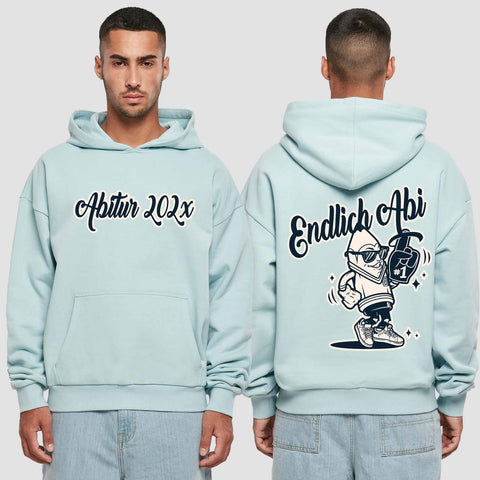 1060 "Endlich Abi" Abi Premium Oversize Hoodie beidseitig bedruckt