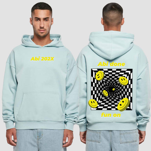 1054 "Abi done" Abi Premium Oversize Hoodie beidseitig bedruckt
