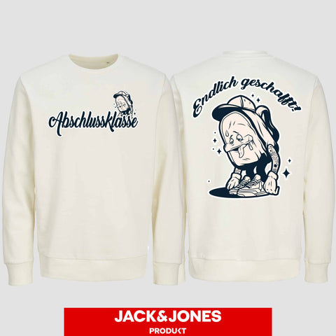 1058 "Endlich" Abschluss Sweatshirt by Jack&Jones beidseitig bedruckt