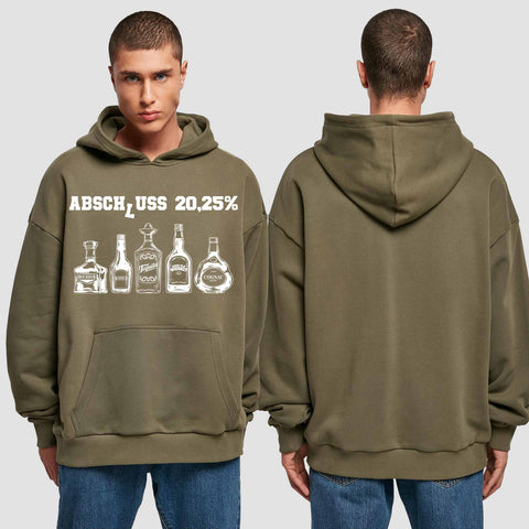 1039 "Abschluss 20,25%" Abschluss Premium Oversize Hoodie einseitig bedruckt
