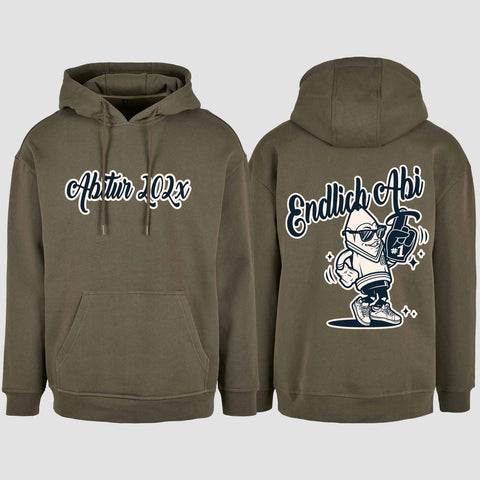 1060 "Endlich Abi" Abi Oversize Hoodie beidseitig bedruckt