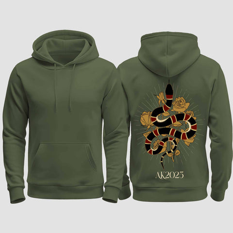1042 "Snake" Abschluss regular College Hoodie einseitig bedruckt