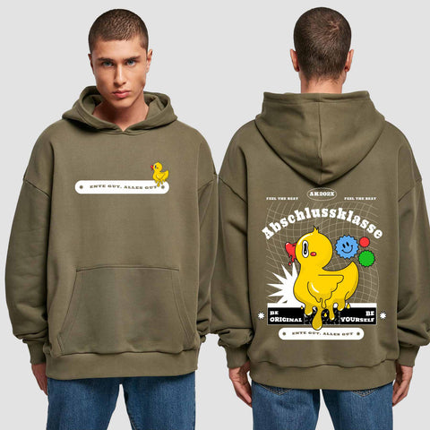 1053 "Ente gut, alles gut" Abschluss Premium Oversize Hoodie beidseitig bedruckt