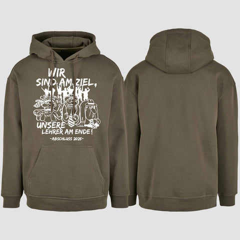 1044 "Lehrer am Ende" Abschluss Oversize Hoodie einseitig bedruckt