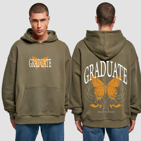1052 "Graduate" Abi / Abschluss Premium Oversize Hoodie beidseitig bedruckt