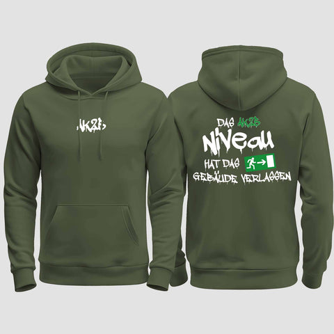 1035 "das Niveau" Abschluss regular College Hoodie beidseitig bedruckt