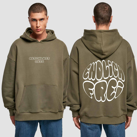 1036 "endlich Frei" Abschluss Premium Oversize Hoodie beidseitig bedruckt