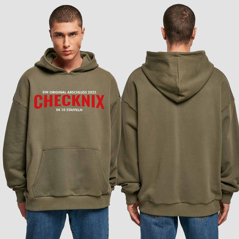 1029 "checknix" Abschluss Premium Oversize Hoodie einseitig bedruckt