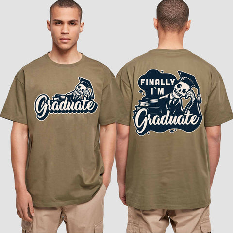 1059 "Finally" Abschluss Oversize T-Shirt beidseitig bedruckt
