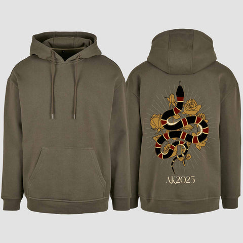 1042 "AK Snake" Abschluss Oversize Hoodie einseitig bedruckt