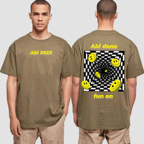 1054 "Abi done" Abi Oversize T-Shirt beidseitig bedruckt