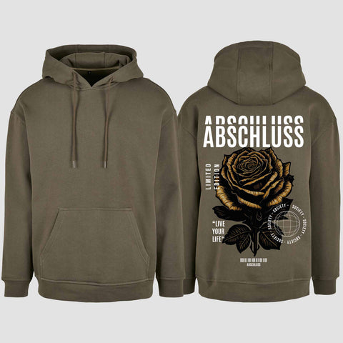 1041 "Abschluss Rose Streetwear" Abschluss Oversize Hoodie einseitig bedruckt