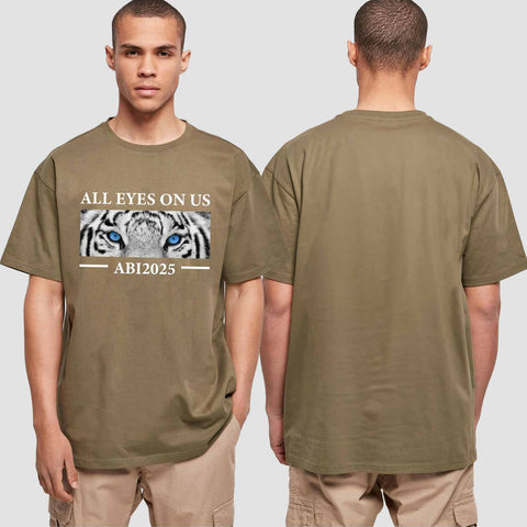 1021 "All Eyes on us - Tiger" Abi Oversize T-Shirt einseitig bedruckt