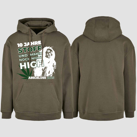 1030 "10 Jahre Stoff" Abschluss Oversize Hoodie einseitig bedruckt