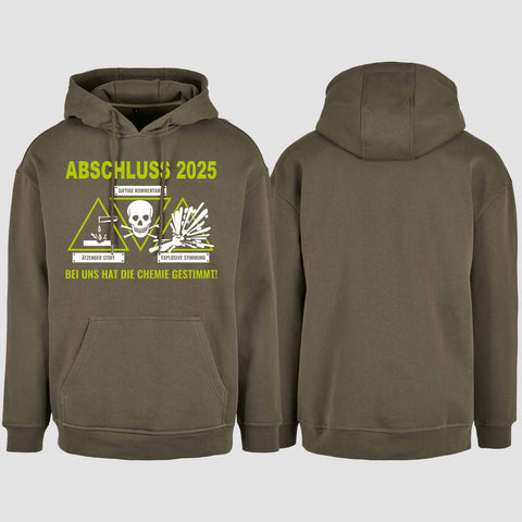1032 "Chemie" Abschluss Oversize Hoodie einseitig bedruckt