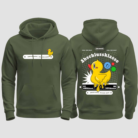 1053 "Ente gut, alles gut" Abschluss regular College Hoodie beidseitig bedruckt