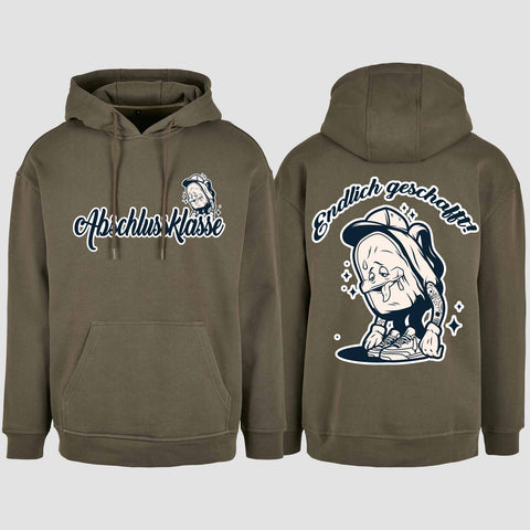 1058 "Endlich" Abschluss Oversize Hoodie beidseitig bedruckt