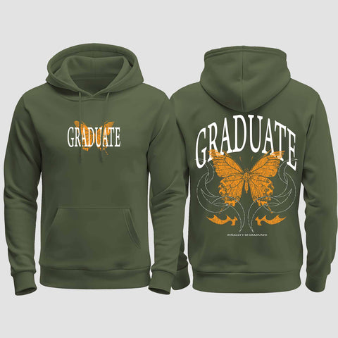 1052 "Graduate" Abschluss / Abi regular College Hoodie beidseitig bedruckt