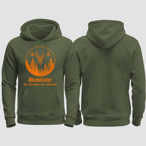1004 "Abimeister" Abi regular College Hoodie einseitig bedruckt