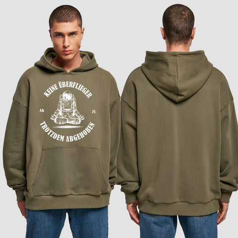 1043 "keine Überflieger" Abschluss Premium Oversize Hoodie einseitig bedruckt