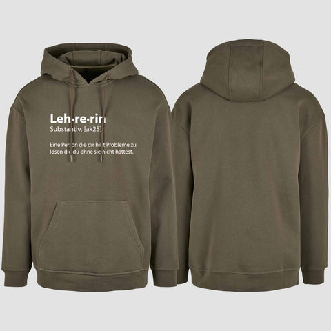 1050 "Definition Lehrerin" Abschluss Oversize Hoodie einseitig bedruckt