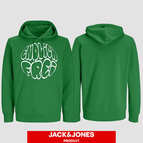 1034 "Endlich frei" Abschluss / ABI Hoodie by Jack&Jones einseitig bedruckt