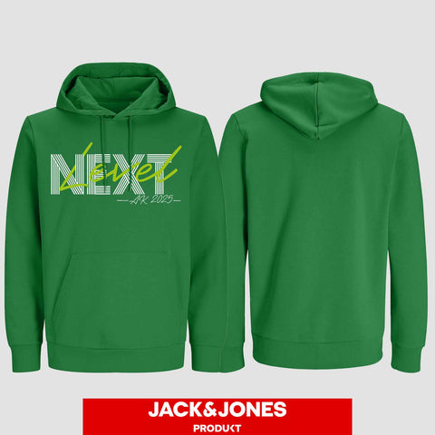 1045 "Next Level" Abschluss Hoodie by Jack&Jones einseitig bedruckt