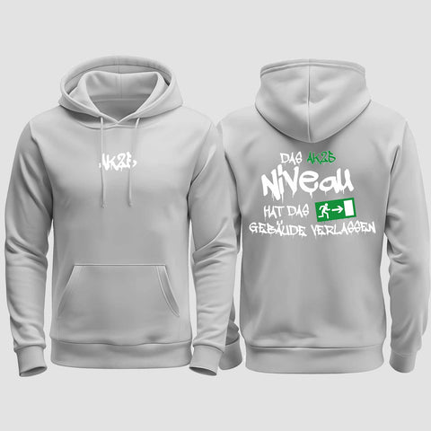 1035 "das Niveau" Abschluss regular College Hoodie beidseitig bedruckt