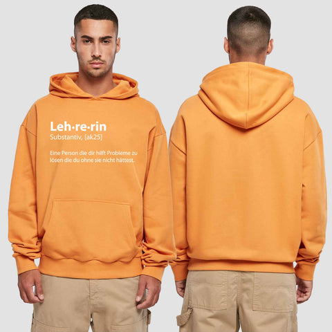 1050 "Definition Lehrerin" Abschluss Premium Oversize Hoodie einseitig bedruckt