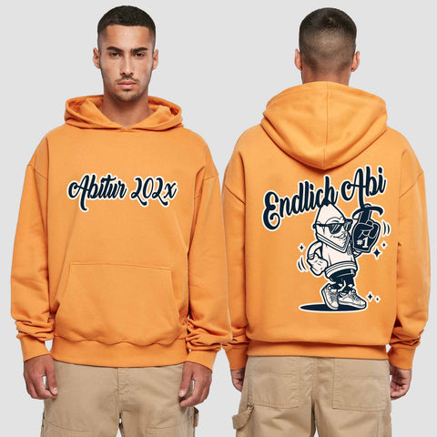 1060 "Endlich Abi" Abi Premium Oversize Hoodie beidseitig bedruckt