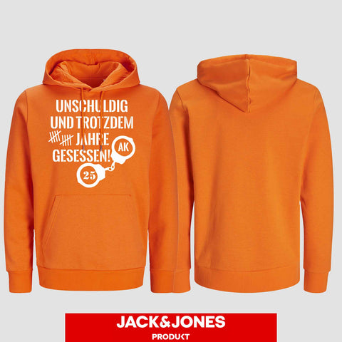 1008 "Unschuldig gesessen" Abschluss Hoodie by Jack&Jones einseitig bedruckt