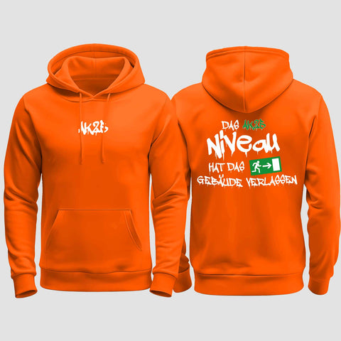 1035 "das Niveau" Abschluss regular College Hoodie beidseitig bedruckt