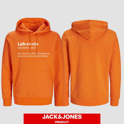1050 "Definition Lehrerin" Abschluss Hoodie by Jack&Jones einseitig bedruckt