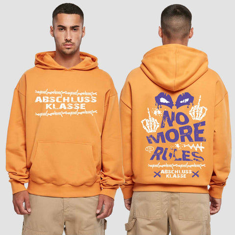 1051 "No more Rules" Abschluss Premium Oversize Hoodie beidseitig bedruckt
