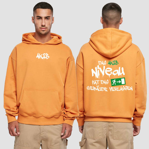 1035 "das Niveau" Abschluss Premium Oversize Hoodie beidseitig bedruckt