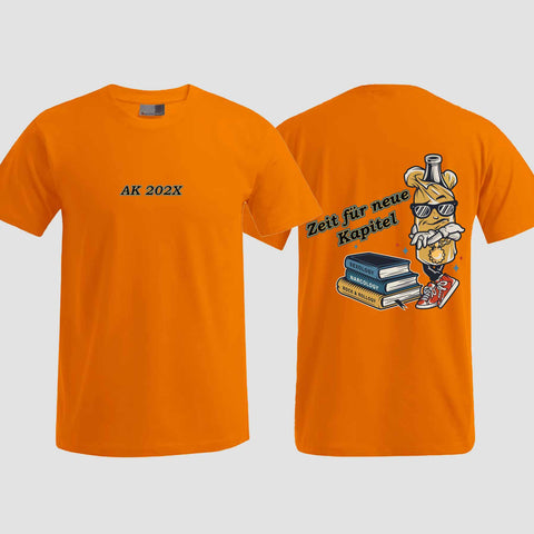 1057 "neue Kapitel" Abschluss T-Shirt beidseitig bedruckt