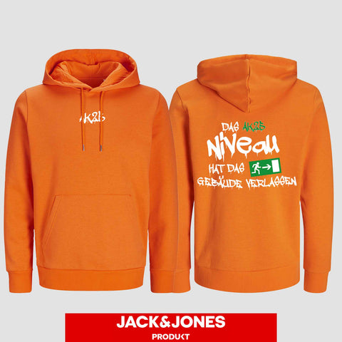 1035 "Das Niveau" Abschluss Hoodie by Jack&Jones beidseitig bedruckt