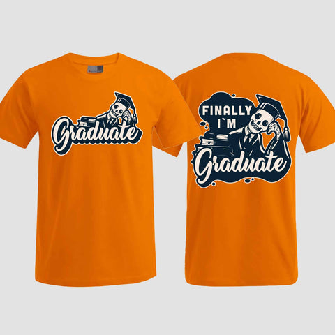 1059 "Finally" Abschluss T-Shirt beidseitig bedruckt