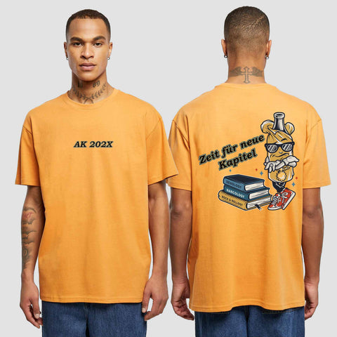 1057 "neue Kapitel" Abschluss Oversize T-Shirt beidseitig bedruckt