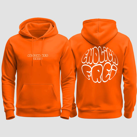 1036 "Endlich Frei" Abschluss regular College Hoodie beidseitig bedruckt